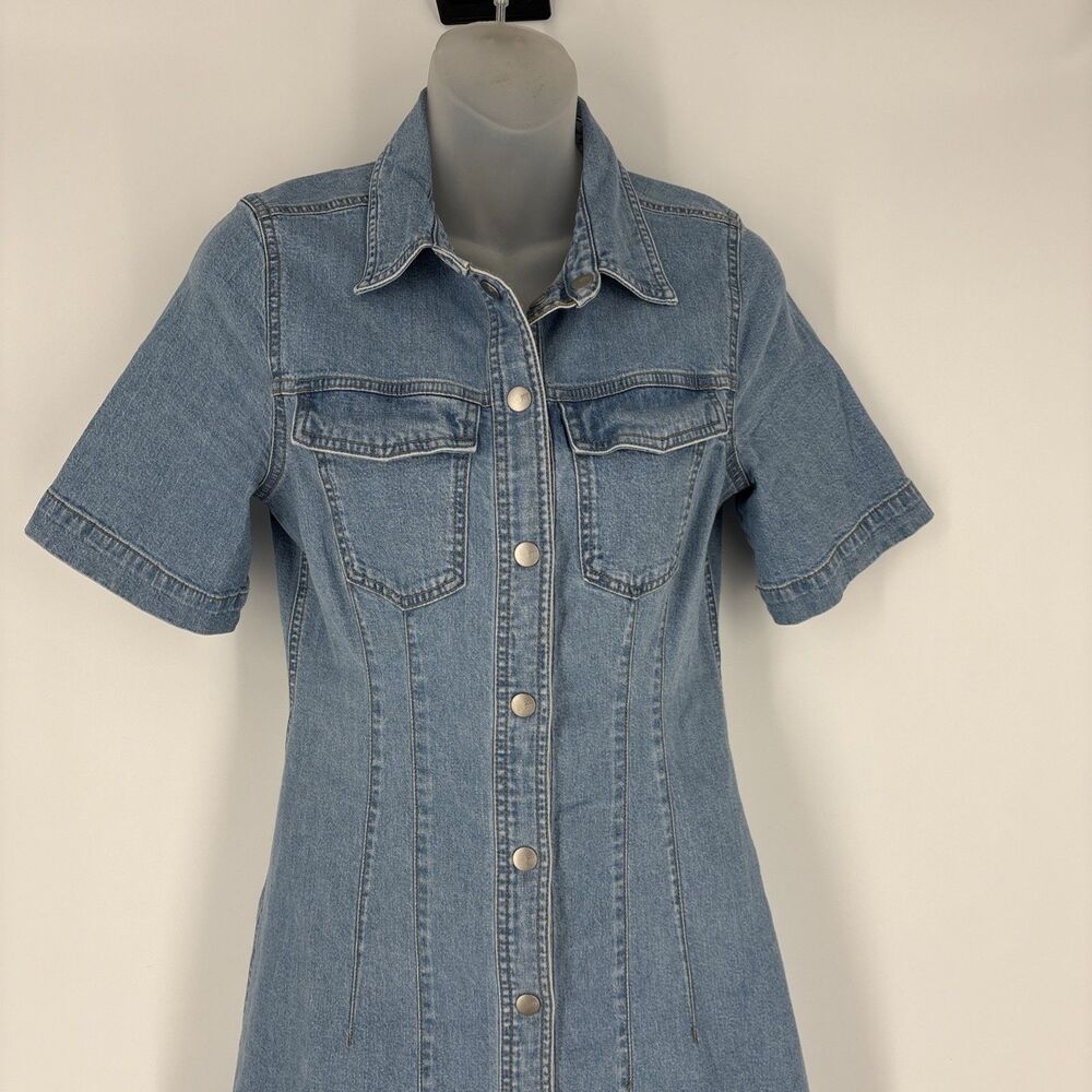 Madewell Denim Seamed Mini Shirtdress  Size‎ 00 - Picture 2 of 8